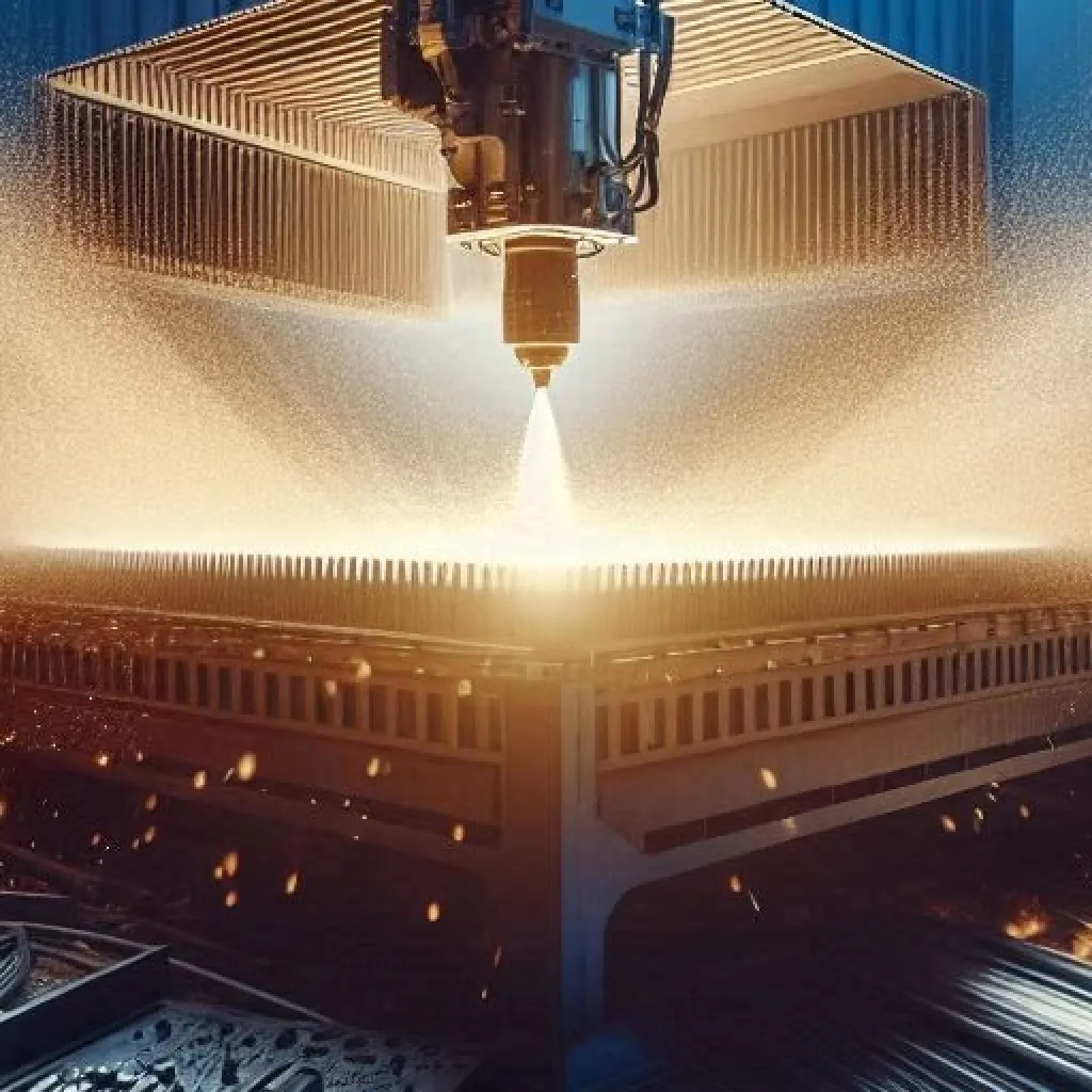 Laser cutting machine producing clean, detailed metal parts